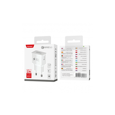 Adaptateur Secteur USB à Recharge Rapide - D-power J8501 - Blanc - Ali