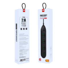 Bloc Multiprise WUW C133 3 Prises avec 4 USB EU/UK 2M - Alimentation R