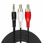 Câble Audio Jack 3.5mm Mâle / 2 RCA Mâles Nylon Tressé 3m LinQ MM0230