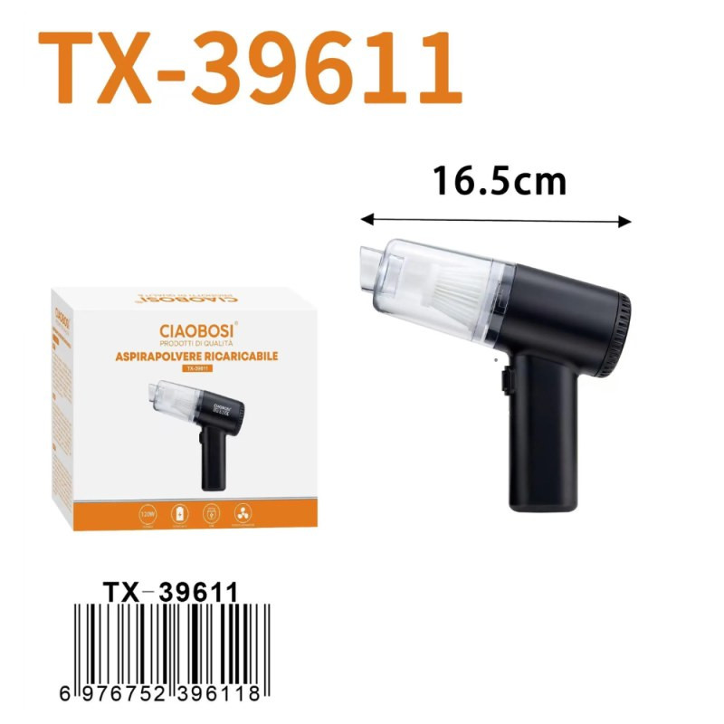 Cordless Hand Vacuum CIAOBOSI TX-39611 – 120W 16.5 x 14.7 x 5.5 cm