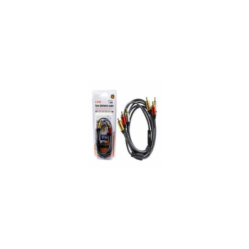Câble Audio 3 RCA Mâles / 3 RCA Mâles Nylon Tressé 1,8m LinQ 3R18