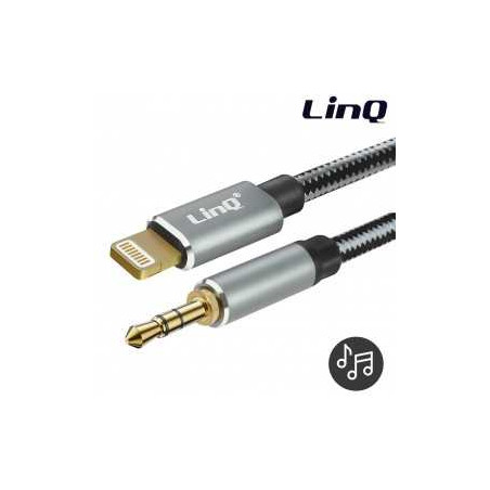 Câble Audio Lightning / Jack 3.5mm Mâle Nylon Tressé 1.5m LinQ A3522 R