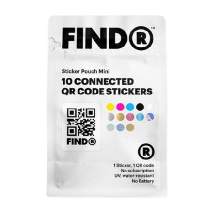 Stickers QR code - FindR Sticker Bag - Mini QR Code - Pochette de 10 autocollants interactifs · Smarty Paris