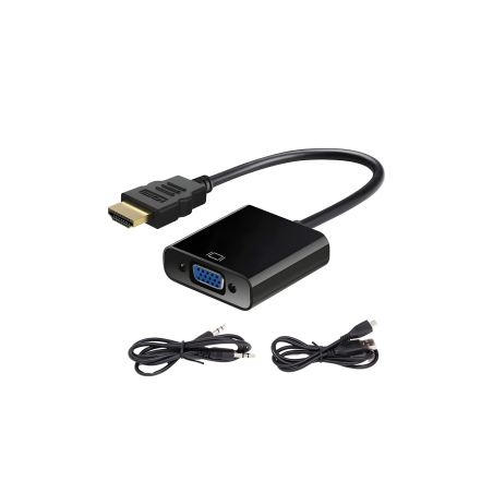 Adaptateur HDTV/HDMI vers VGA avec Cable Audio + Cable d'Alimentation