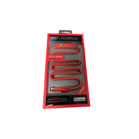 Cable allume-cigare USB + Lighting TYLT MFi - Rouge - Alimentation Ref