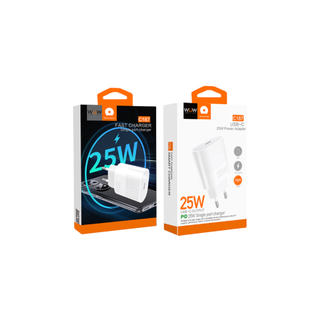 Chargeur Type-C PD 25W WUW C187 - Blanc - Alimentation Ref A2506 | Sma