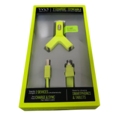 Kit Chargeur allume-cigare USB*2 + câble Micro USB 2.1A TYLT - Vert -