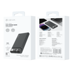 Power Bank 10000 mAh DEVIA Smart Series - 12W - Gris - Alimentation Re