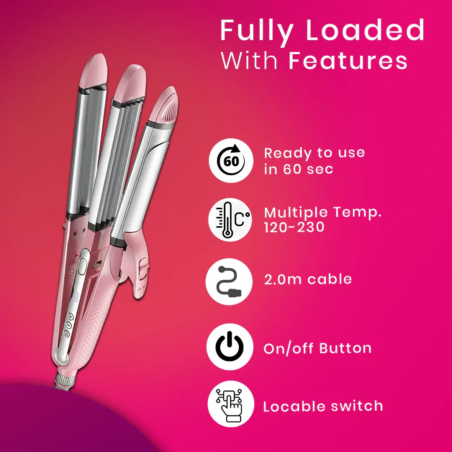 Styler Beauté Cheveux VGR V563 Rose 4 en 1 Professionnel · Smarty Paris