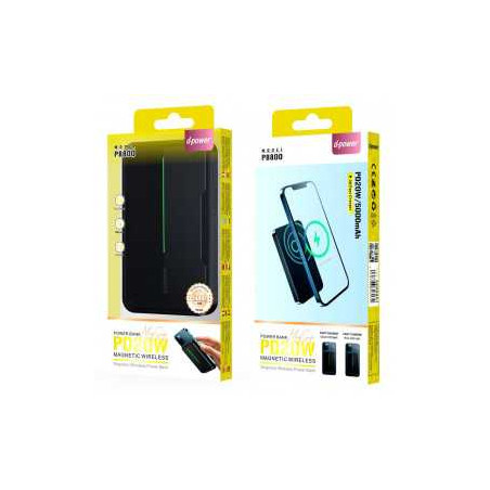 Power Bank MagSafe 5000mAh D-power P8800 - PD 20W - Noir - Alimentatio