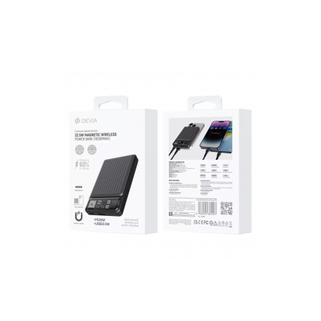 Power Bank Magnétique Sans Fil 10000 mAh - Devia Extreme Speed Series
