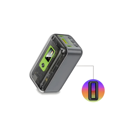 Power Bank Numérique à Charge Rapide Punk Style 10000 mAh - Devia Extr