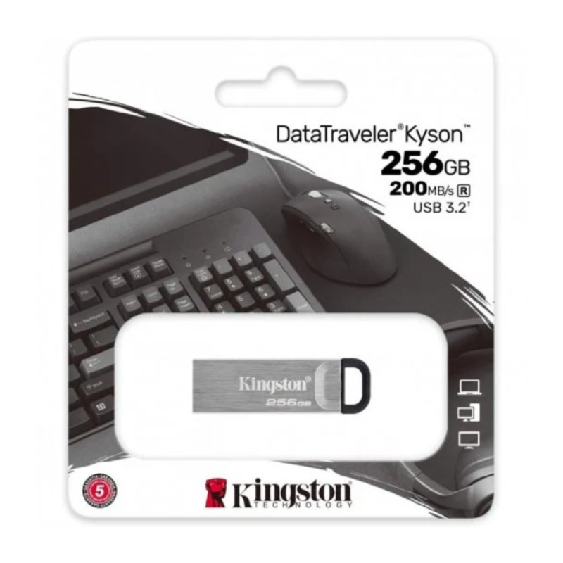 USB Flash Drive Kingston DataTraveler Kyson DTKN/256GB – USB-A 3.2 256GB Silver USB Flash Drive Kingston DataTraveler Kyson DTKN/256GB – USB-A 3.2 256GB Silver