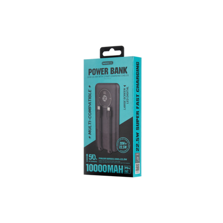 Power bank 10000mAh REMAX RPP-37 20W+22.5W avec 2 câbles de charge rap