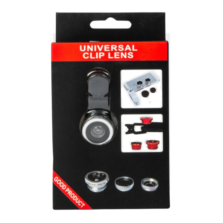 Objectif à Clip Fisheye Universel 3 en 1 pour Téléphone - Argent