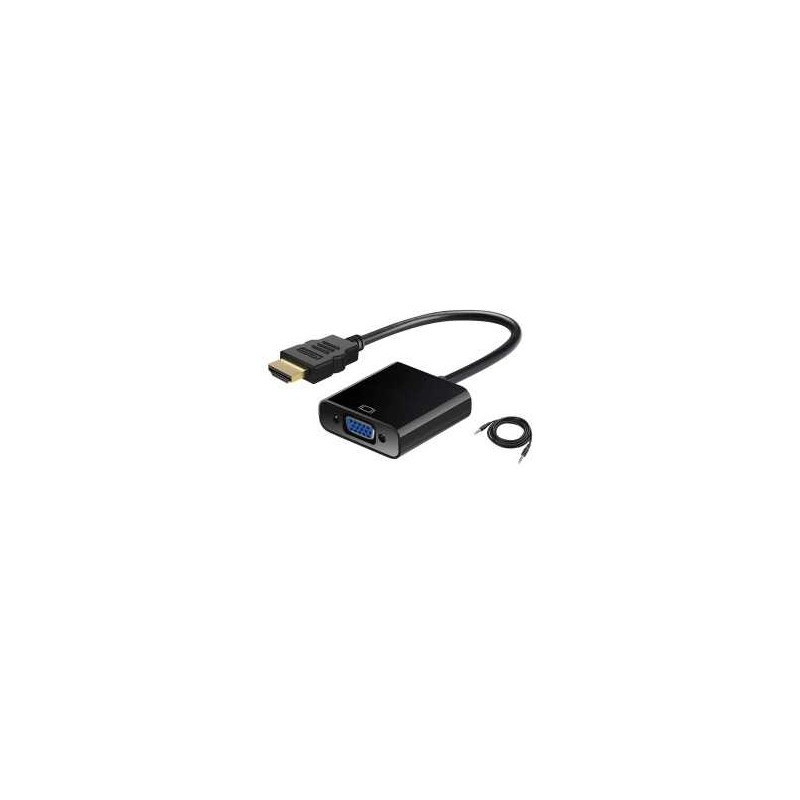 Adaptateur HDMI(HDTV) vers VGA avec Cable Audio - 25cm - Noir