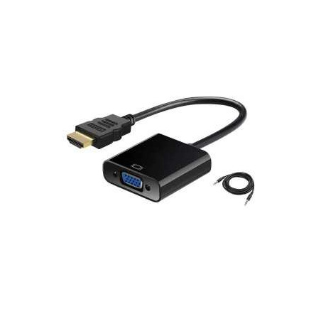 Adaptateur HDMI(HDTV) vers VGA avec Cable Audio - 25cm - Noir Ref A187