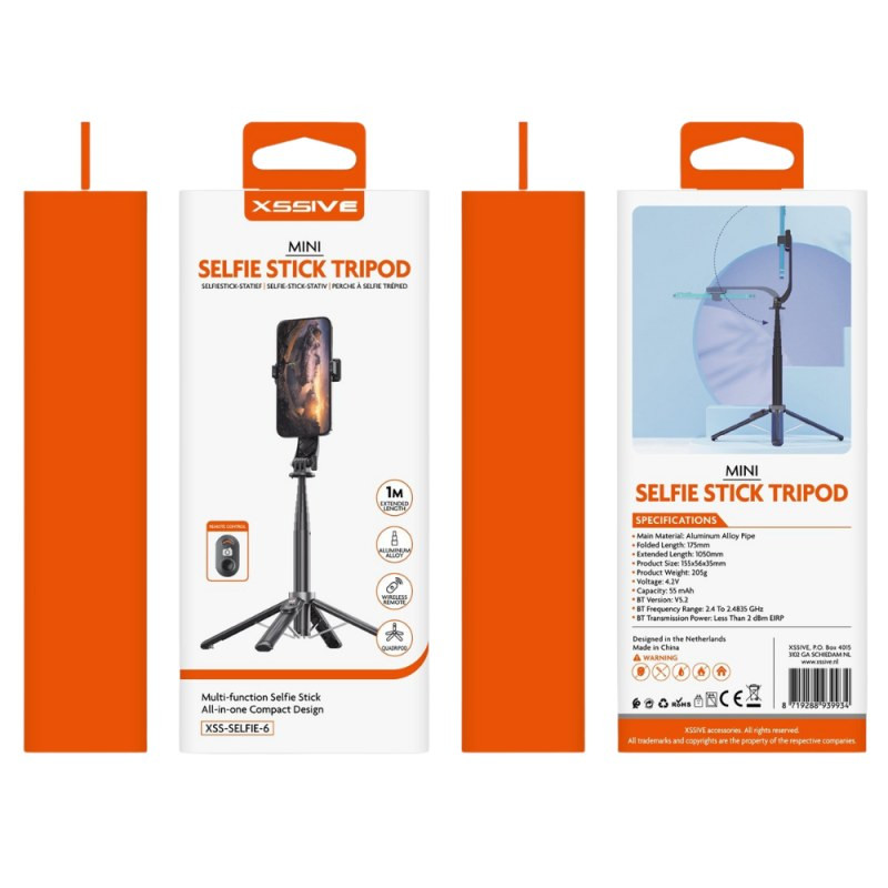 Mini Tripod Selfie Stick XSSIVE SELFIE6 – Bluetooth Mini Tripod Selfie Stick XSSIVE SELFIE6 – Bluetooth