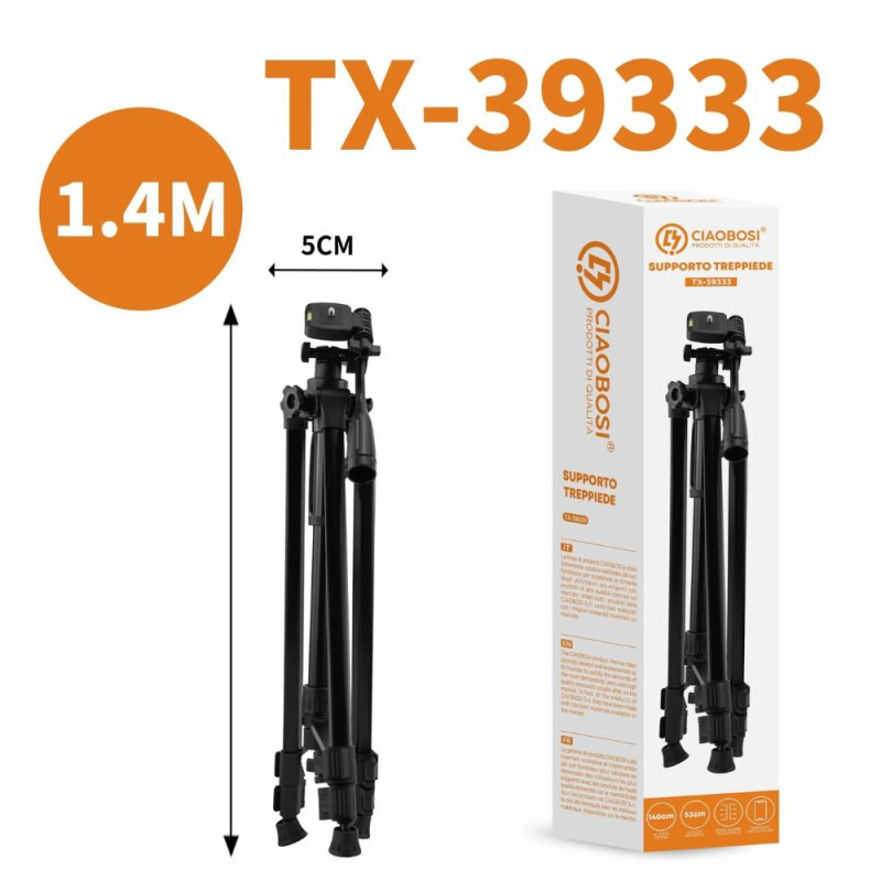 Support trépied téléphone CIAOBOSI TX-39333 – 1,4 m Noir Support trépied téléphone CIAOBOSI TX-39333 – 1,4 m Noir