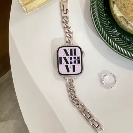 Bracelet Apple Watch ECO à chaîne – acier inoxydable argent
