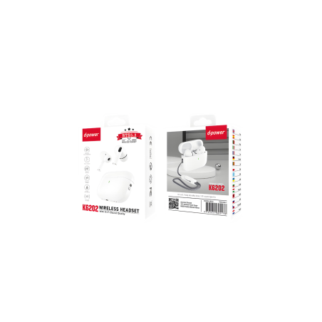Écouteurs Bluetooth - D-power K6202 - Blanc - Audio Ref A1926 | Smarty