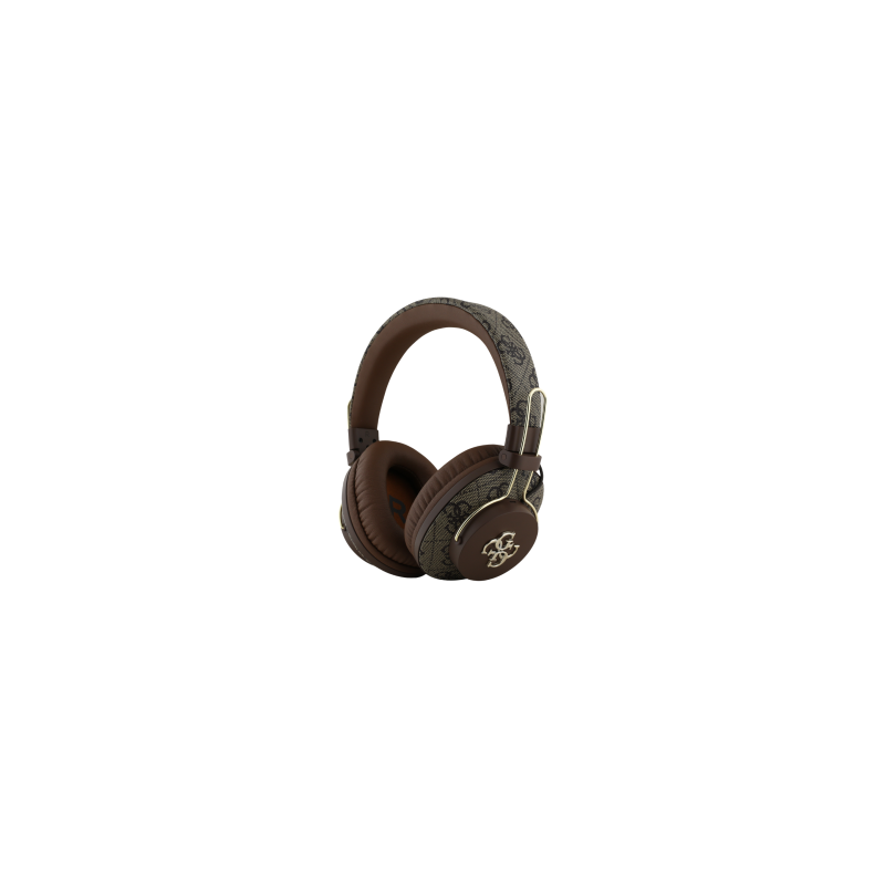 Casque PU sans Fil Bluetooth ENC avec Logo 4G Métal Guess GUBHS72P4FC4MW - Marron