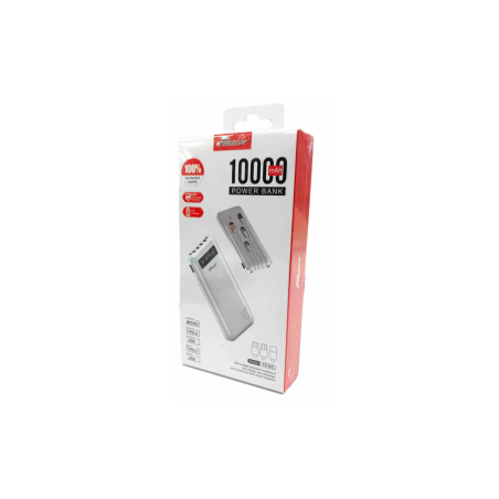 Power Bank 10000 mAh avec 4 Câbles intégrés Micro, Type-C, Lightning e