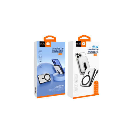 Power Bank 10000mAh 15W Fast Charging +USB C 20W Blanc - WUW Y152 - Al