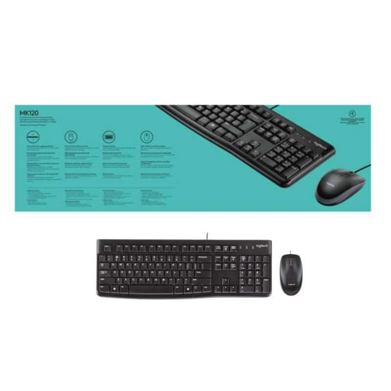 Logitech Desktop MK120 - ensemble Clavier et Souris USB - AZERTY Logitech Desktop MK120 - ensemble Clavier et Souris USB - AZERTY