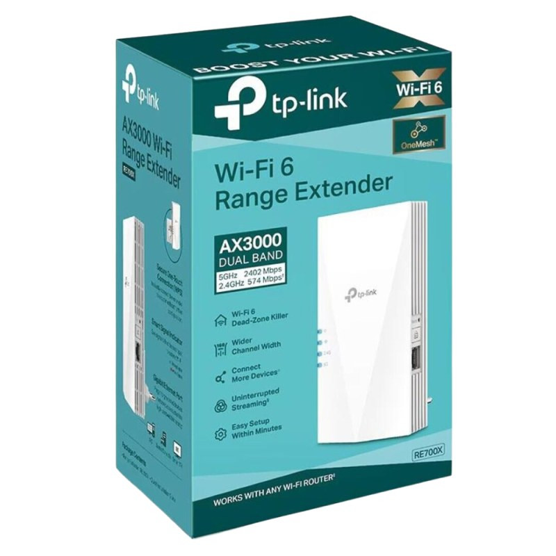 Wi‑Fi Range Extender TP-Link RE700X – AX3000 Dual-Band White Wi‑Fi Range Extender TP-Link RE700X – AX3000 Dual-Band White