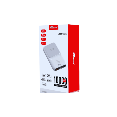 Power Bank Magnétique 10000 mAh avec 3 Câbles intégrés Type-C, Lightni
