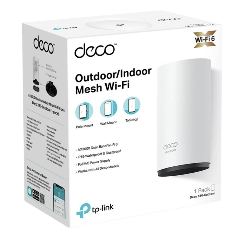 Wi-Fi Router TP-Link Deco X50-Outdoor – Outdoor Mesh AX3000 IP65 White Wi-Fi Router TP-Link Deco X50-Outdoor – Outdoor Mesh AX3000 IP65 White