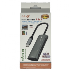 LinQ TPC3056 USB-C hub 4-in-1 with PD