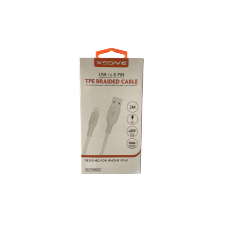 Câble Tressé USB-A / Lightning 2M XSSIVE XSS-TPEBR2ML - Audio Ref A328