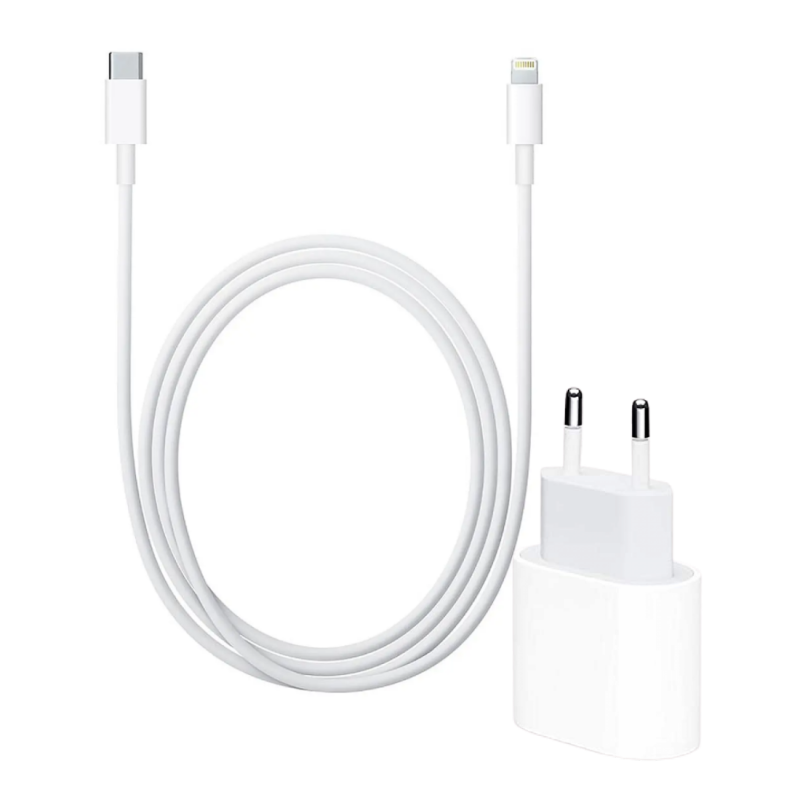 Kit Chargeur Câble USB-C / Lightning 20W (Apple) - Vrac Kit Chargeur Câble USB-C / Lightning 20W (Apple) - Vrac