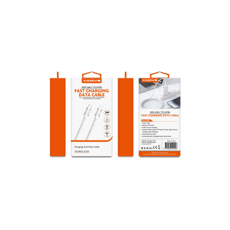 Câble de Charge USB-C/Lighting 2M 30W XSSIVE XSS-BR-CL-W 2M - Blanc -