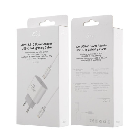 Kit chargeur 20W USB-C Lightning CD311 | Smarty