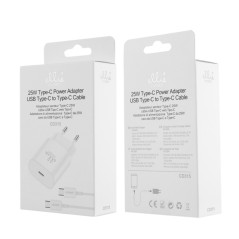 Kit chargeur 25W USB-C CD315 Blanc | Smarty