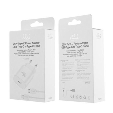 Kit chargeur 25W USB-C CD315 Blanc | Smarty
