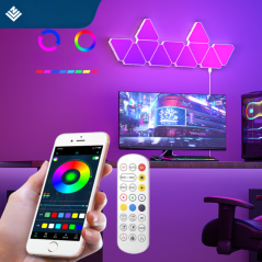 Lampe Murale Hexagonale RGB pour Salle Gaming - 12 Pièces Wi
