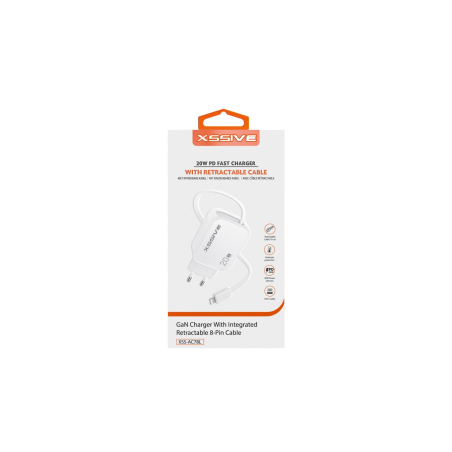 Chargeur Rapide 20W + Câble Rétractable Lightning XSSIVE XSS-AC78L - B