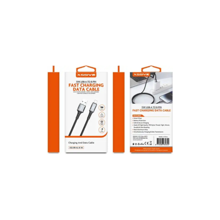 Câble de Charge Tressé USB / Lightning 15W 1M XSSIVE XSS-BR-AL-B 1M -