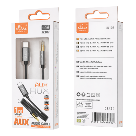 Câble Audio Type C vers Jack 3.5MM 1M - Ellietech - JK107