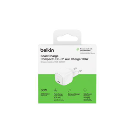 Adaptateur Secteur USB-C BELKIN Wall Charger 30W - WCA008kqWH - Alimen