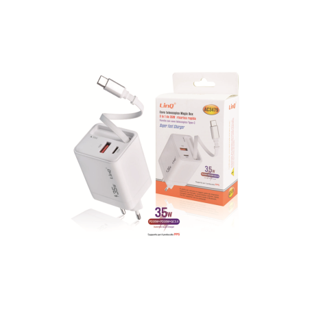 Chargeur avec Câble Télescopique Type-C PD 35W + QC 3.0 - Chargeur Rap