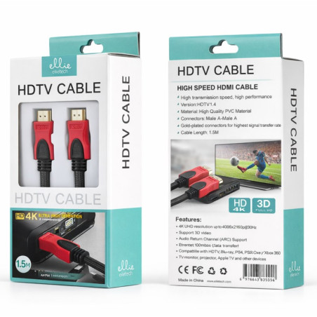 Câble HDMI Ellietech AU101 1,5 m | Smarty
