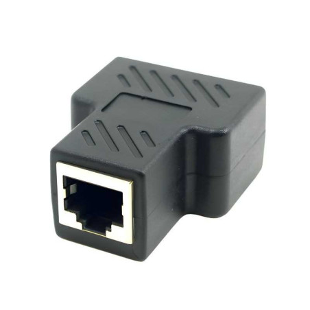 CAT6 RJ45 Network Extension with Dual Adapter – Black