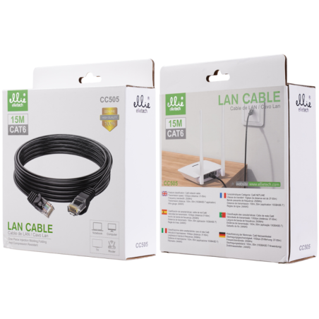 Câble d’Internet 15M CAT6 Ellietech - CC505 - Ellietech
