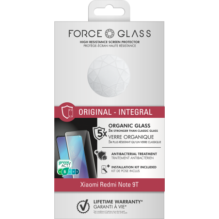 Verre Trempé Force Glass pour Xiaomi Redmi Note 9T — FORCE · Smarty Paris 18e