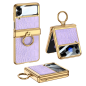 Coque Protection avec Anneau - Samsung Galazy Z Flip 3 - Mauve Effet Crocodile — ECO · Smarty Paris 18e